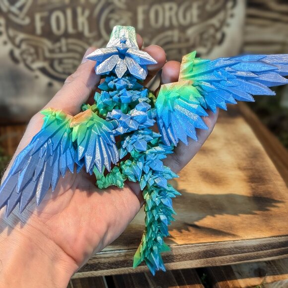 Baby Wing Crystal Dragon Flexible Articulated Fidget Toy 3D Printed - Picture 2 of 10